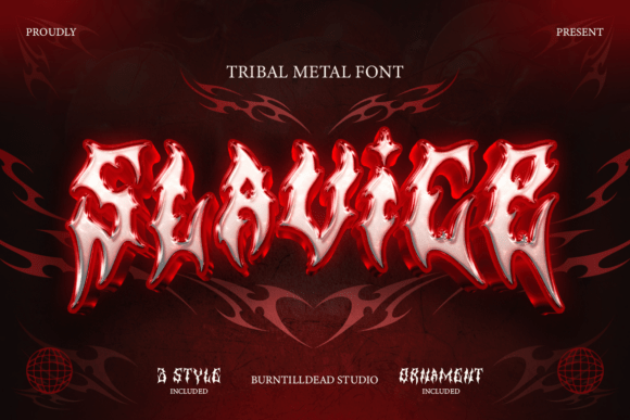 Slavice: A Tribal Metal Font for Bold Creative Projects
